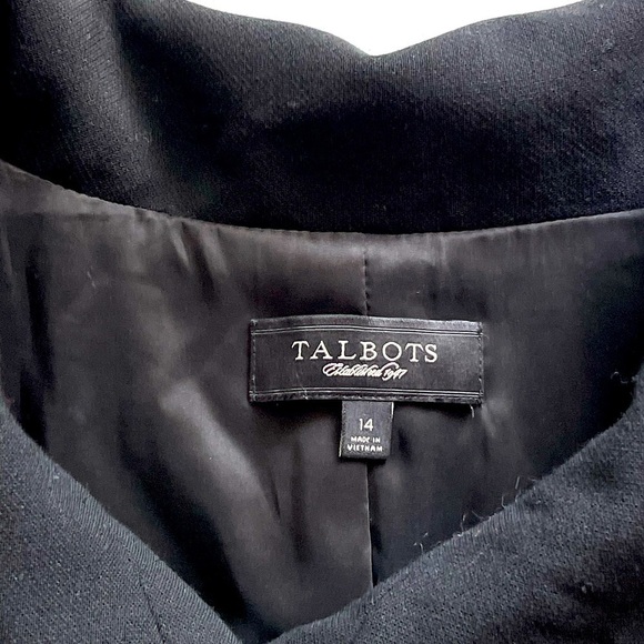 Talbots Women's Plus Size Black Blazer Jacket Coat Wool Blend Jacket, Sz 14 - Picture 2 of 16